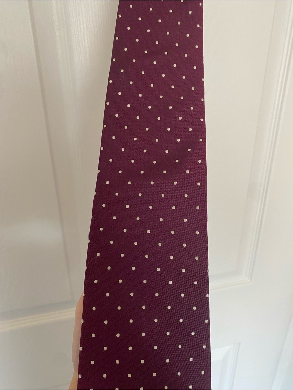 Brooks Brothers Basics silk tie Burgundy polka dot